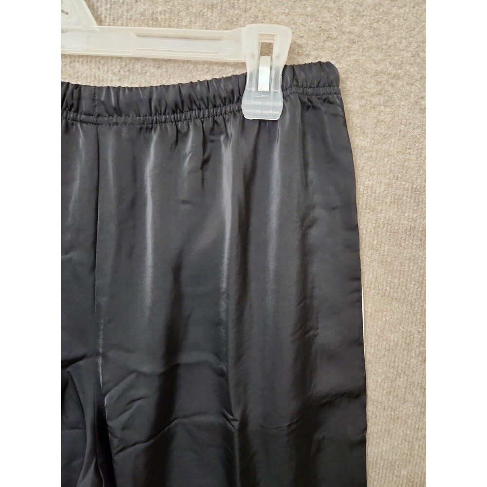 Old Navy Satin Track Pants Womens M Tall Black White Stripes Lightweight NEW - Picture 8 of 11